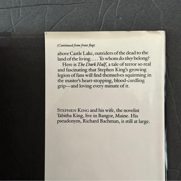 The Dark Half by Stephen King (1st Edition) | Fiction, Horror | Hardcover Book - Picture 4 of 10